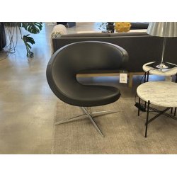 Varier Peel Club lnestol, Noir semi-anilinlder og kromstel