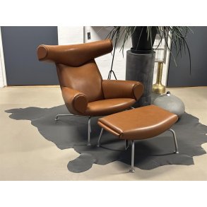 Fredericia Furniture Ox Chair Inkl skammel Cera Russet Brown