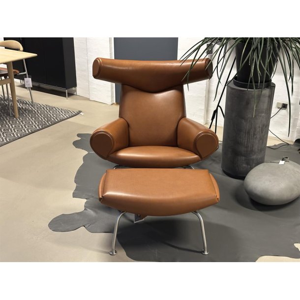 Fredericia Furniture Ox Chair Inkl skammel Cera Russet Brown