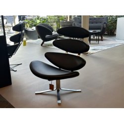 Fredericia Furniture Corona stol m. drejefod i stl &amp; sort Omni lder 