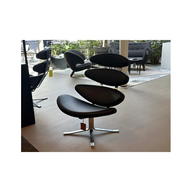 Fredericia Furniture Corona stol m. drejefod i stl &amp; sort Omni lder 