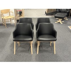 Skovby SM65 Spisebordsstole - Sort lder - Eg/hvidolie - 4 STK 