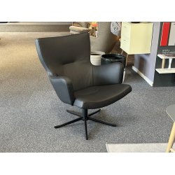 Conform Gyro Lnestol - Sort lder - Sort sokkel