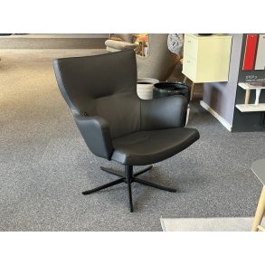 Conform Gyro Lnestol - Sort lder - Sort sokkel