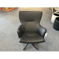 Conform Gyro Lnestol - Sort lder - Sort sokkel