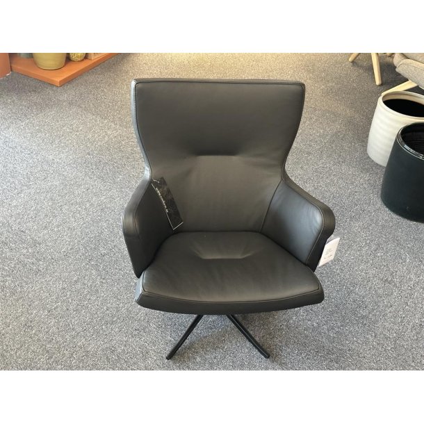 Conform Gyro Lnestol - Sort lder - Sort sokkel