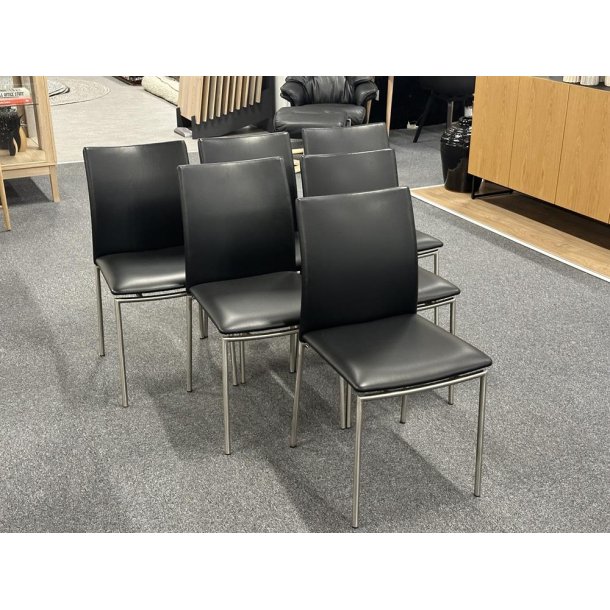 Skovby SM58 lav ryg Spisebordsstol - 6 Stk - sort lder