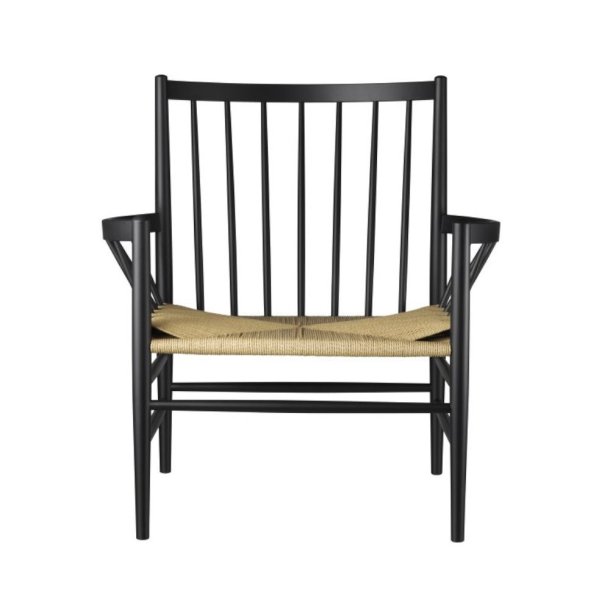  FDB Mbler - J82 loungestol m. armln, sort bg og fletsde