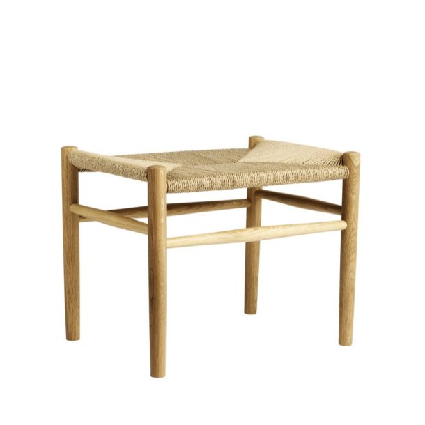 FDB Mbler - J83 skammel, lakeret eg og naturflet