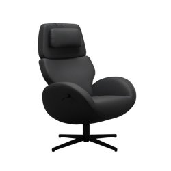 Brunstad Paz Hvilestol Med Drejestel - Lder - Inkl. Skammel