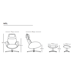 Brunstad Paz Hvilestol Med Drejestel - Lder - Inkl. Skammel