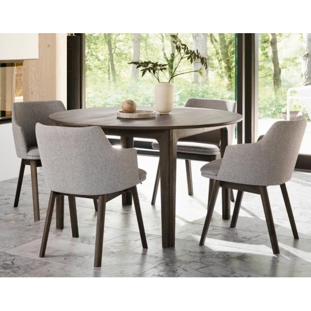 Skovby SM112 Eg massiv rundt spisebord inkl. 2 finer tillgsplader