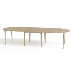 Skovby SM112 Eg massiv rundt spisebord inkl. 2 finer tillgsplader