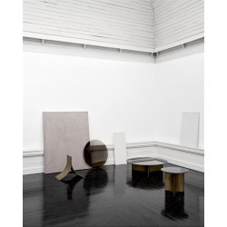 Wendelbo Arc sofabord - Messing stel - Brun glasplade