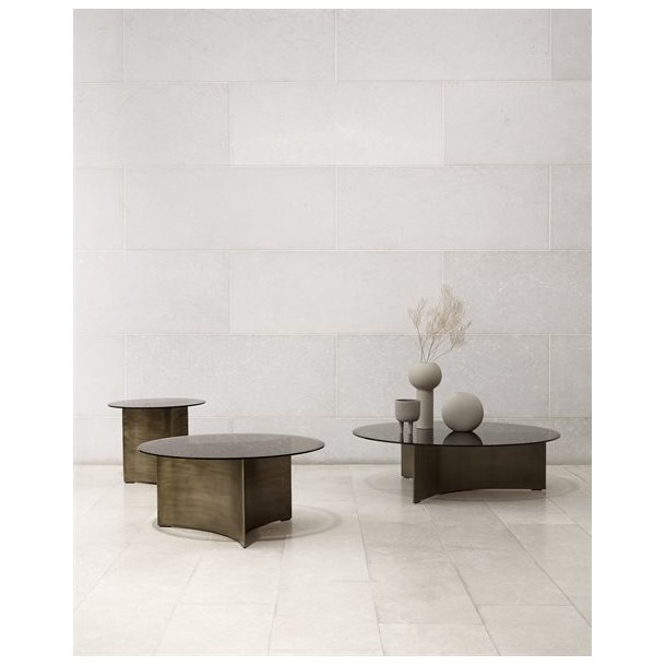 Wendelbo Arc sofabord - Messing stel - Brun glasplade