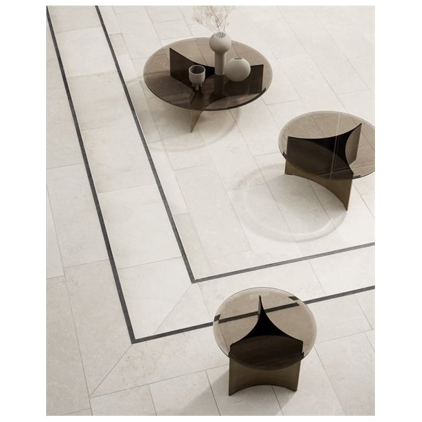 Wendelbo Arc sofabord - Messing stel - Brun glasplade