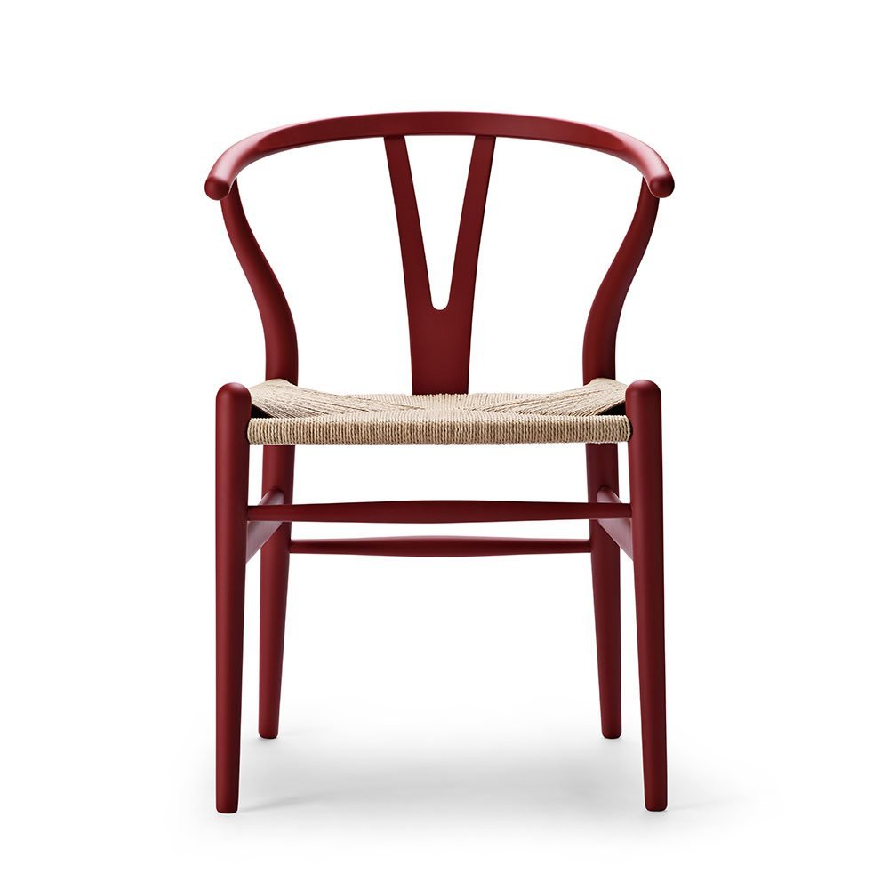 Carl Hansen &amp; Sn Y-stolen CH24 af Hans J. Wegner, soft colour og naturflet Soft orange red