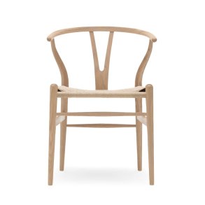 Carl Hansen & Sn Y-stolen CH24 af Hans J. Wegner, hvidolieret eg og naturflet